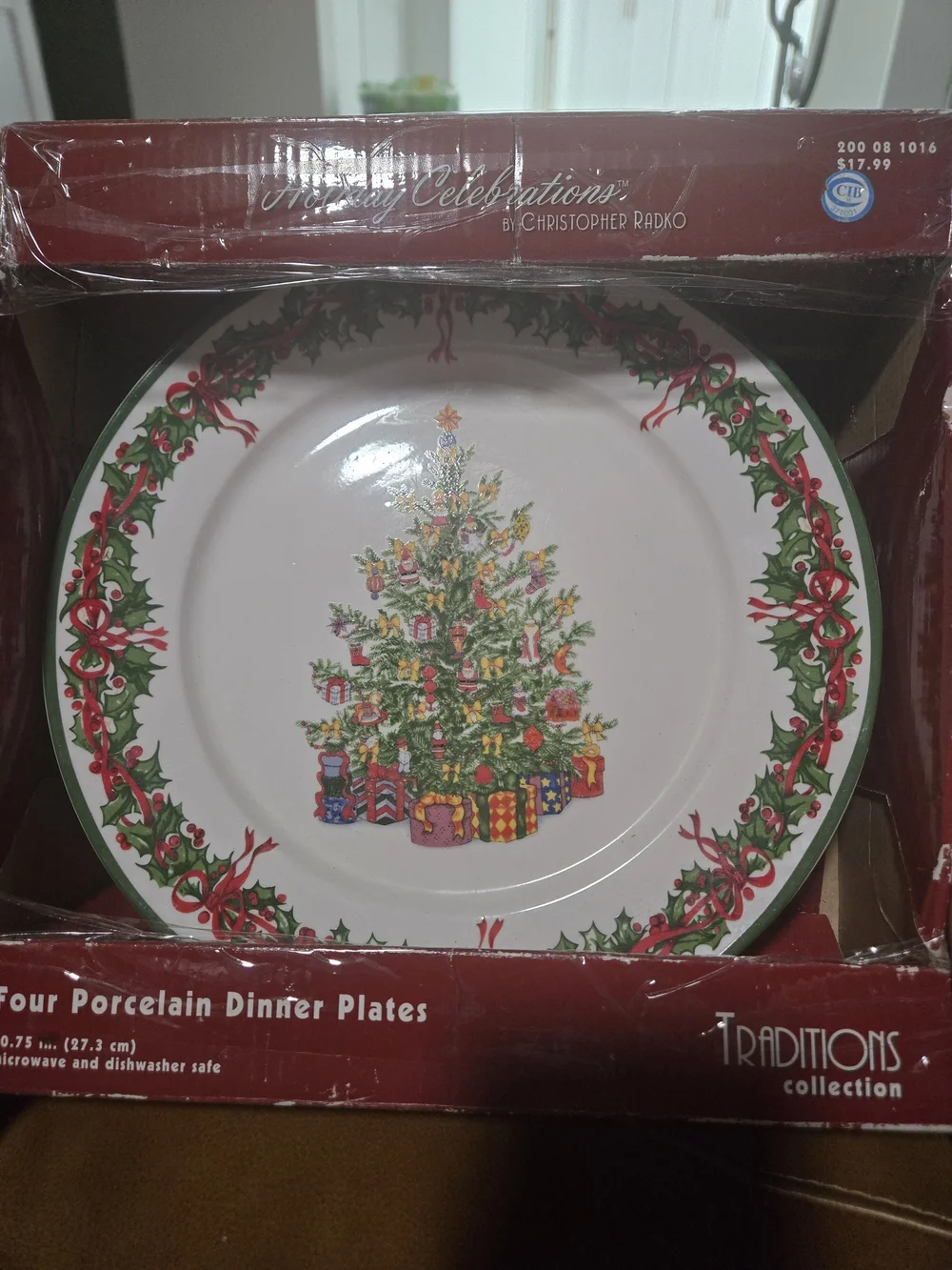 NEW Holiday Celebrations By CHRISTOPHER RADKO - 4 Porcelain Dinner Plates
